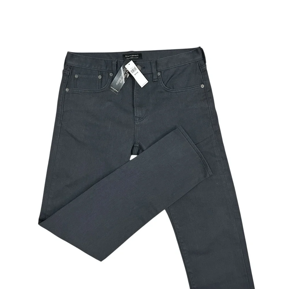 Banana‎ Republic Premium Performance Jeans Mens 30X32 Gray Slim Knit New w Tags